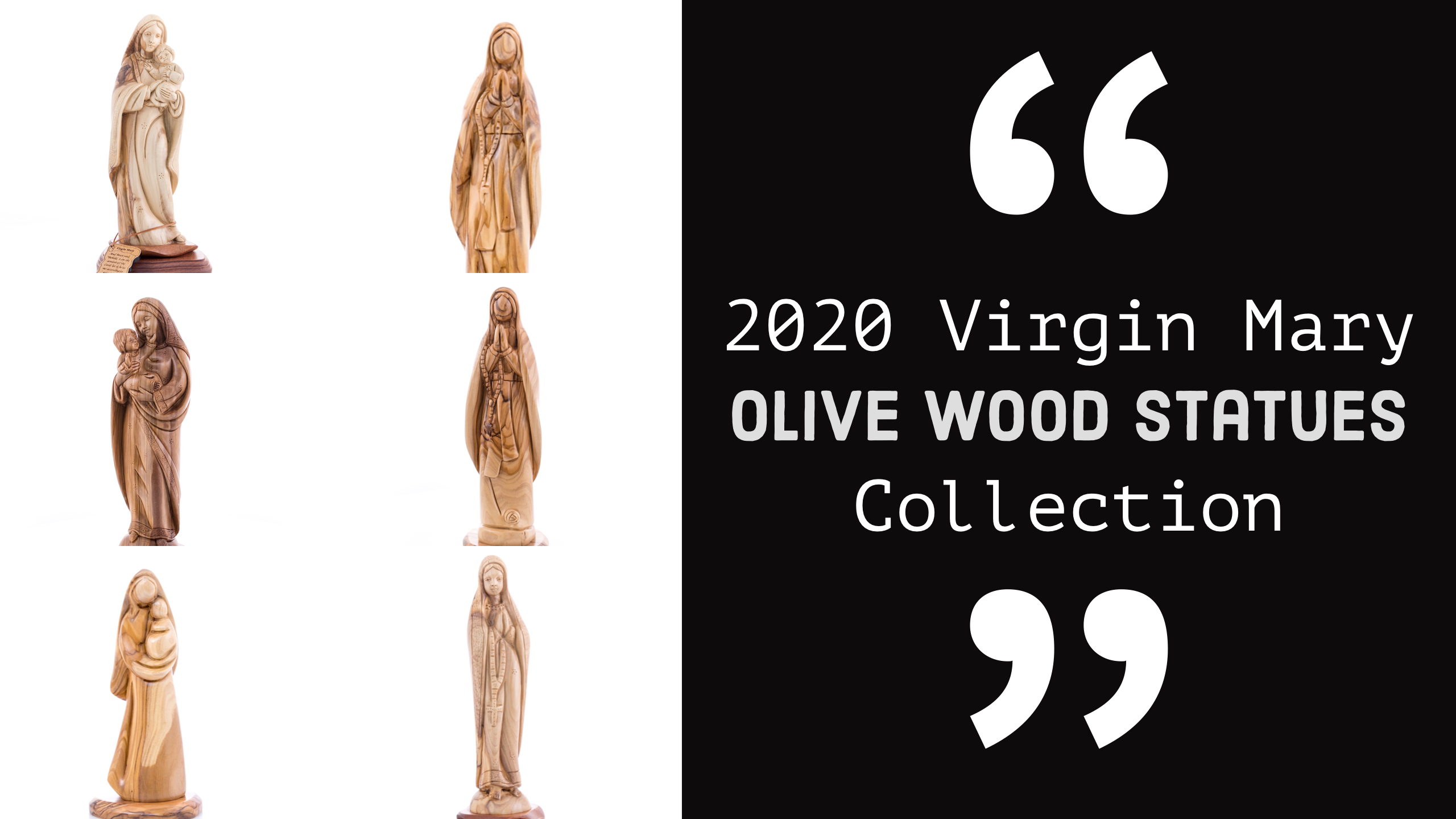 2020 Virgin Mary Olive Wood Statues Collection