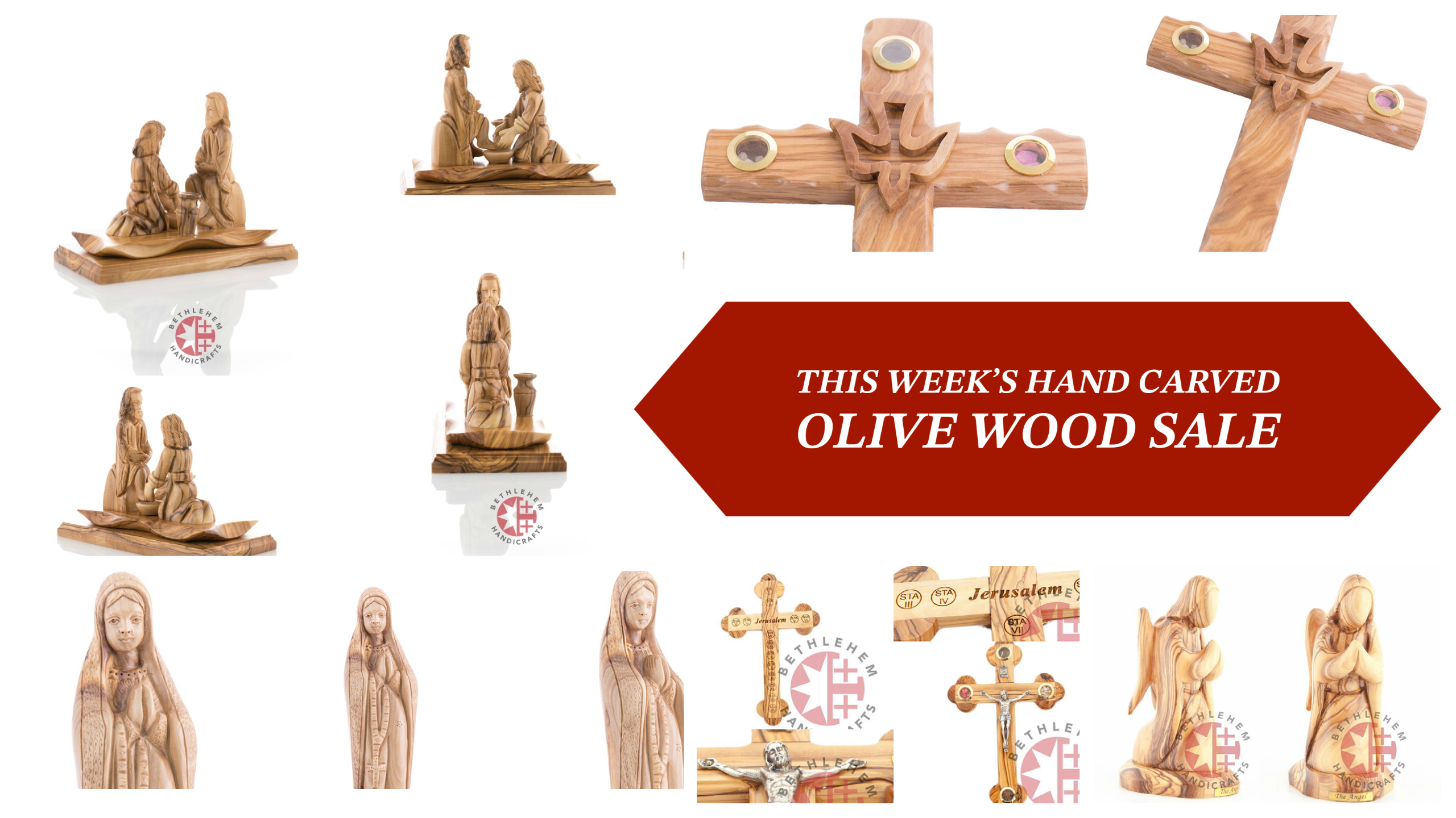 Hand Carved Olive Wood Sale: Featured Bethlehem Pieces