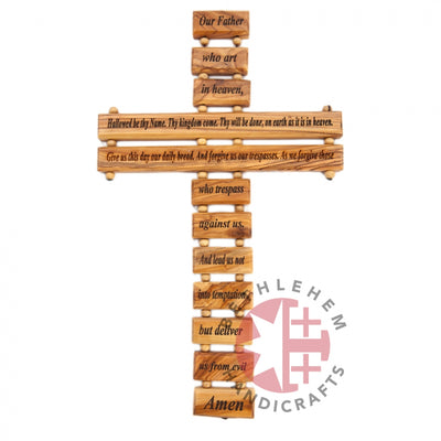 Our hand-carved olive wood Cross with prayer