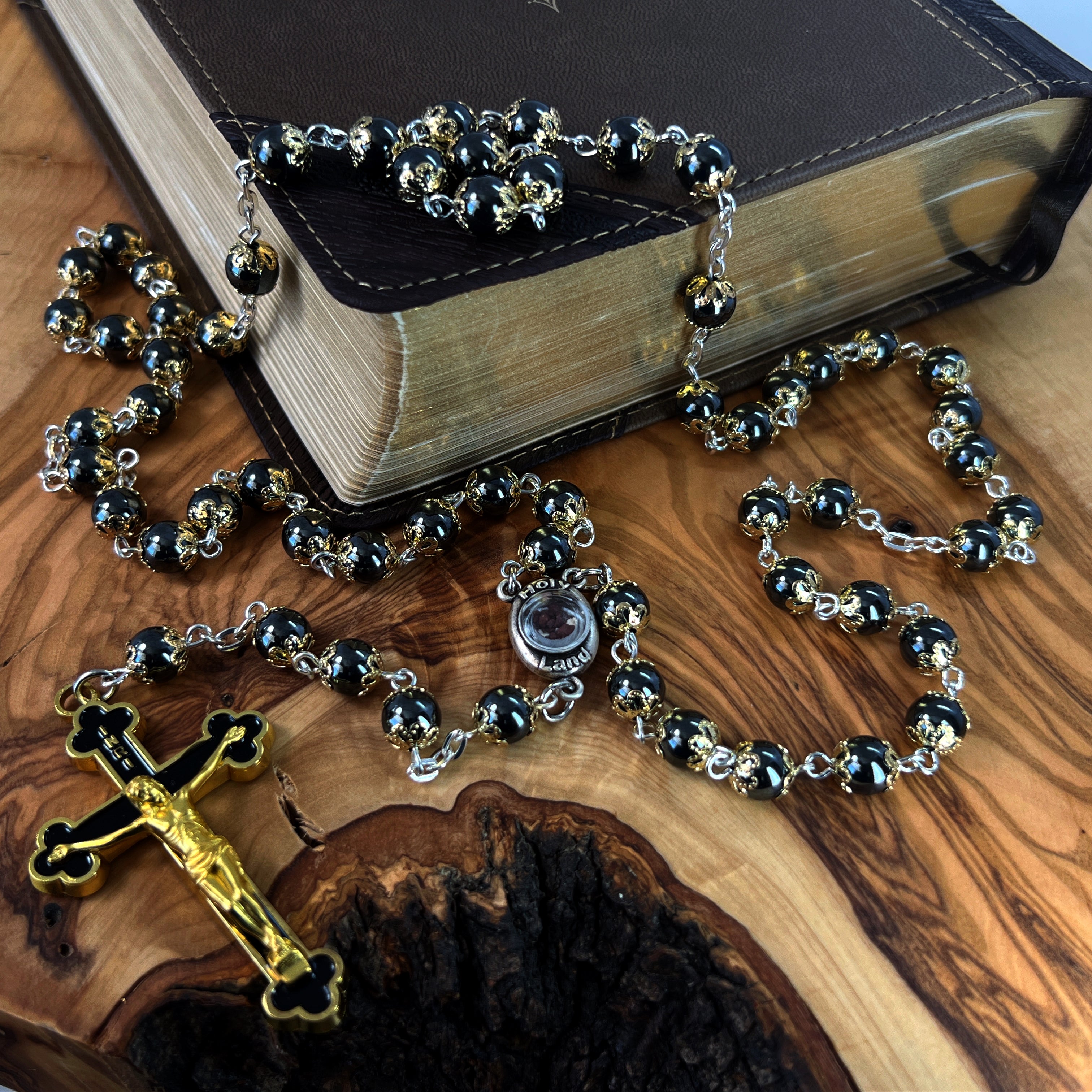 Rosaries Hand Made in Holy Land, 5 Decade, Containing Soil 