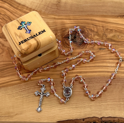 Christian Gift Rosaries, Wooden Carved Figurines from Holy Land Olive Wood 