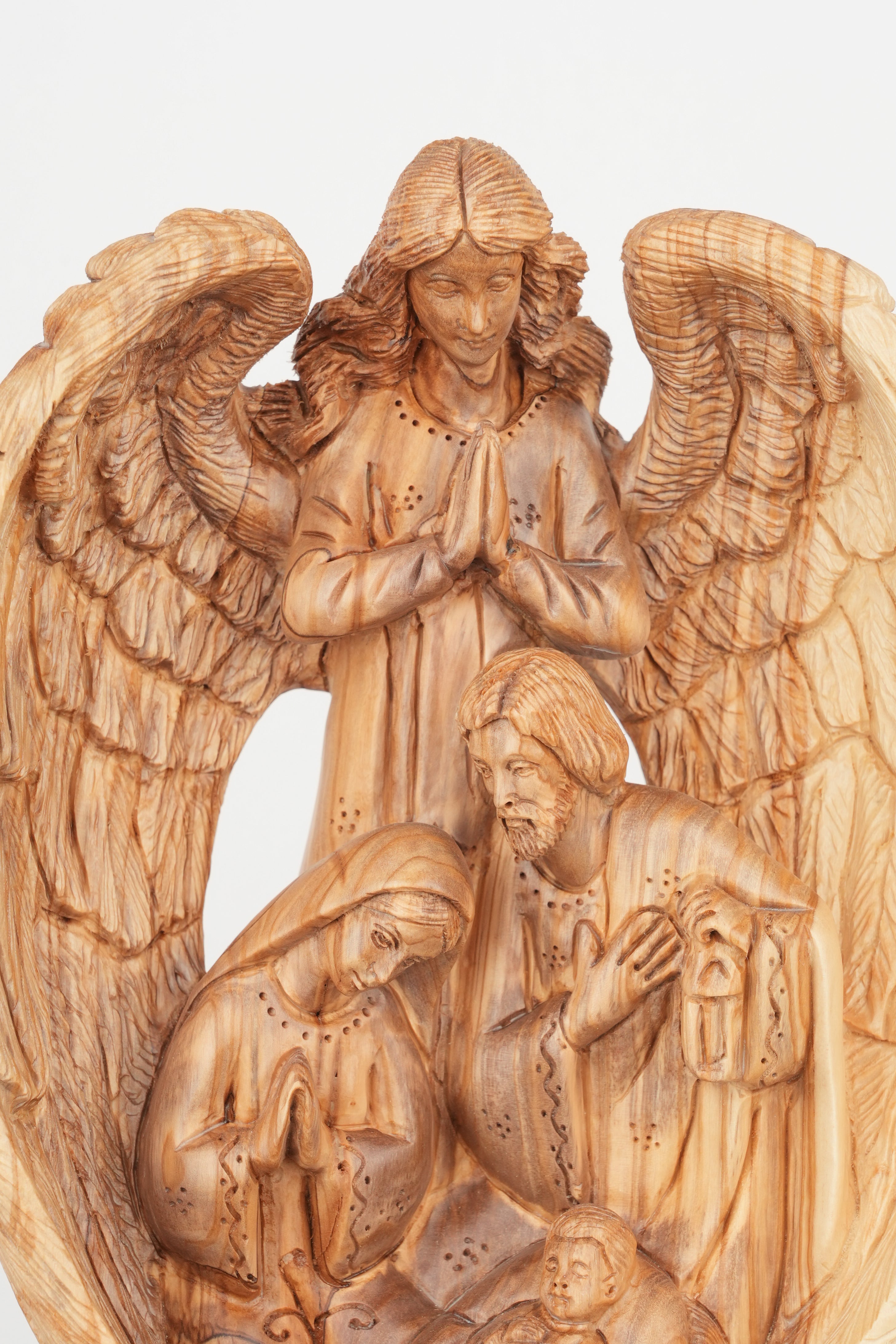Holy Family Masterpiece Olive Wood Carving Art 11.8"