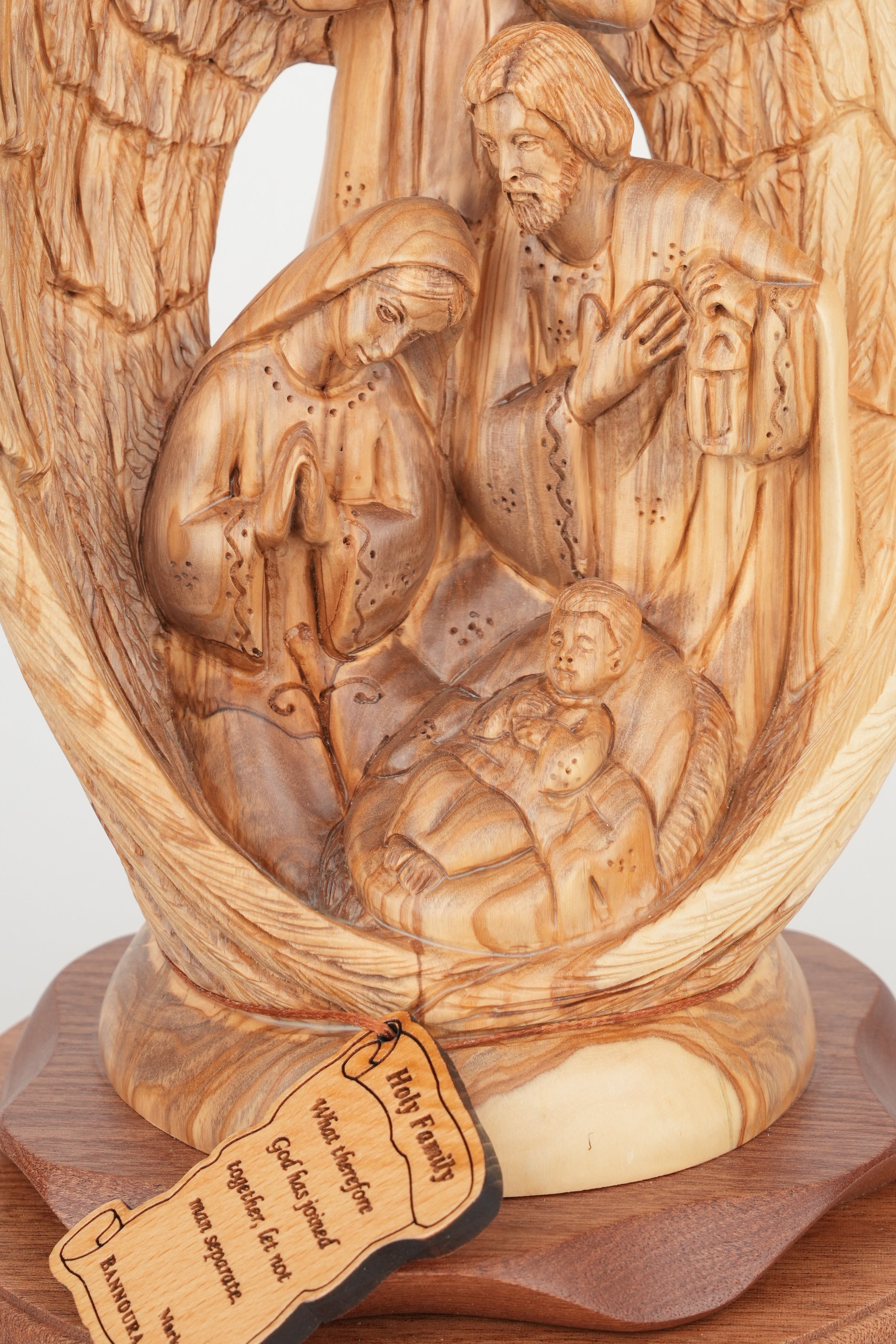 Holy Family Masterpiece Olive Wood Carving Art 11.8"
