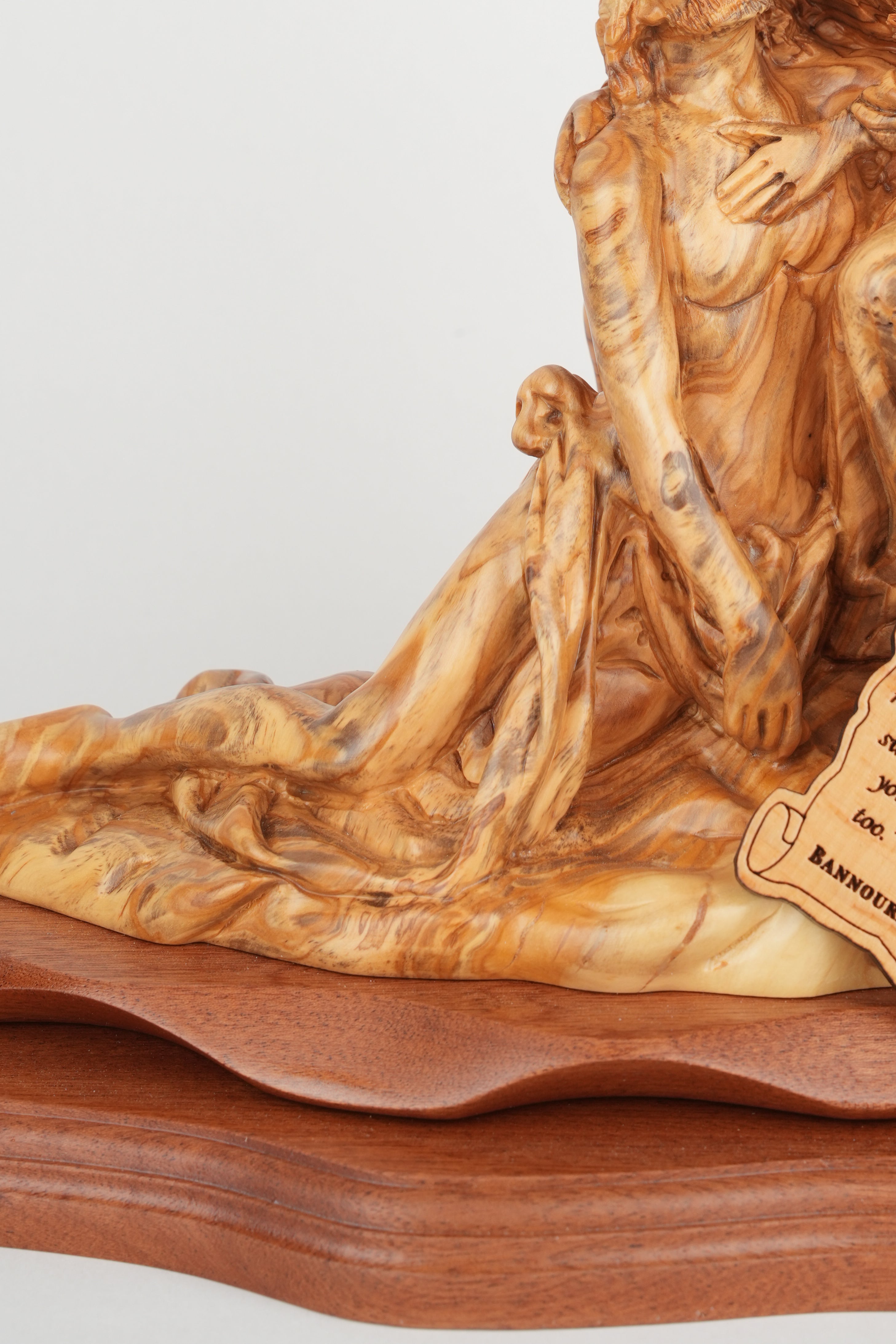 Pieta Carving, Olive Wood Carving Statue from Bethlehem
