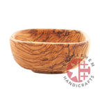 Hand carved square olive wood bowl from Bethlehem