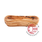 Hand carved teak rectangle olive wood bowl from Bethlehem