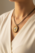 Sliver Plated Crucifix on Olive Wood Pendant