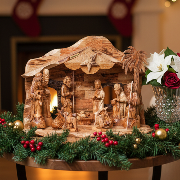 Nativity Set wit Music Player, 12.3"