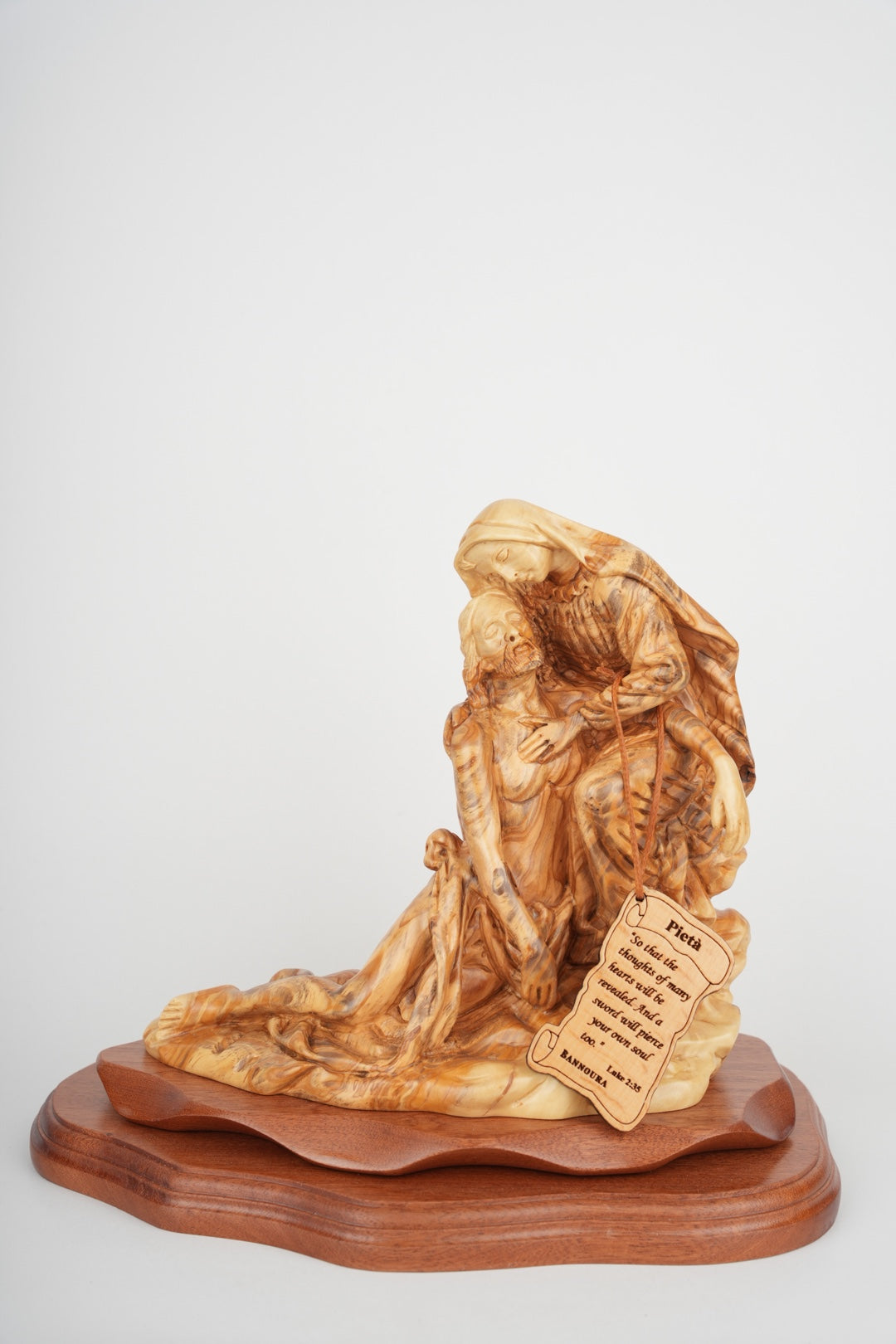 Pieta Carving, Olive Wood Carving Statue from Bethlehem
