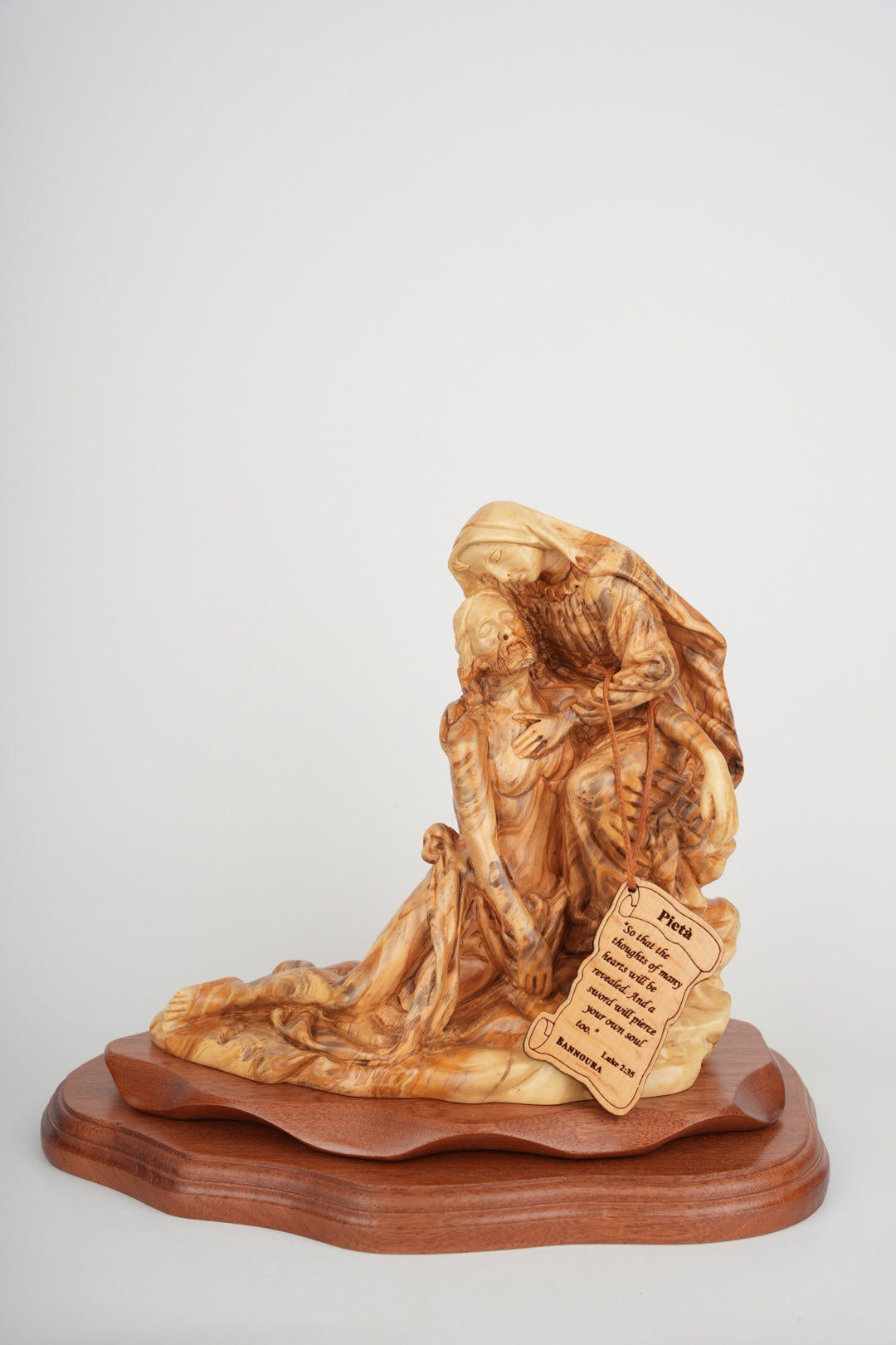 Pieta Carving, Olive Wood Carving Statue from Bethlehem