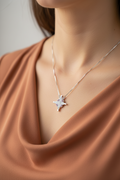 Modern Magnetic Star of Bethlehem Necklace, Sterling Silver