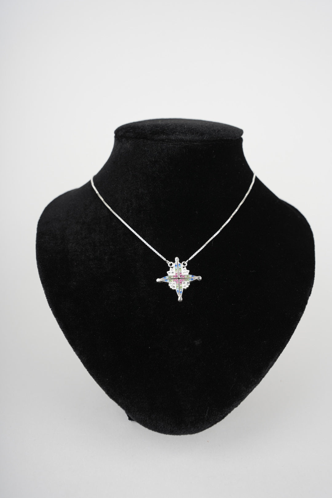Two-Way Magnetic Star of Bethlehem Necklace (Colorful Gemstones)