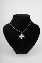 Jerusalem Cross Necklace with Gemstones (L), Sterling Silver