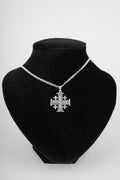 Religious jewelry hand made in Bethlehem Holy Land, front view of the sterling silver masterpiece