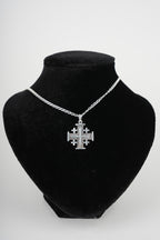 Religious jewelry hand made in Bethlehem Holy Land, front view of the sterling silver masterpiece