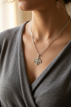 Jerusalem Cross Necklace (S), Sterling Silver