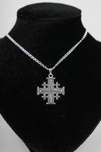 Religious jewelry hand made in Bethlehem Holy Land, front view of the sterling silver masterpiece
