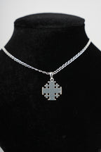 Religious jewelry hand made in Bethlehem Holy Land, front view of the sterling silver masterpiece