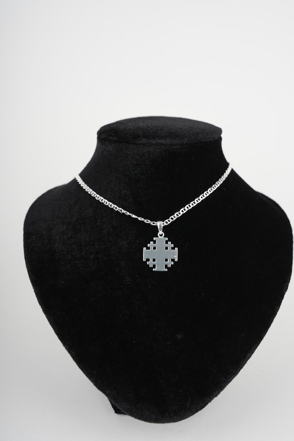 Sterling Silver Jerusalem Cross Necklace (S)