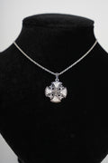 Religious jewelry hand made in Bethlehem Holy Land, front view of the sterling silver masterpiece