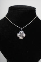 Religious jewelry hand made in Bethlehem Holy Land, front view of the sterling silver masterpiece
