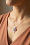 Two Way Dark Red Magnetic Jerusalem Cross Necklace(L)