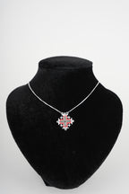 Two-Way Dark Red Magnetic Jerusalem Cross Necklace(L)