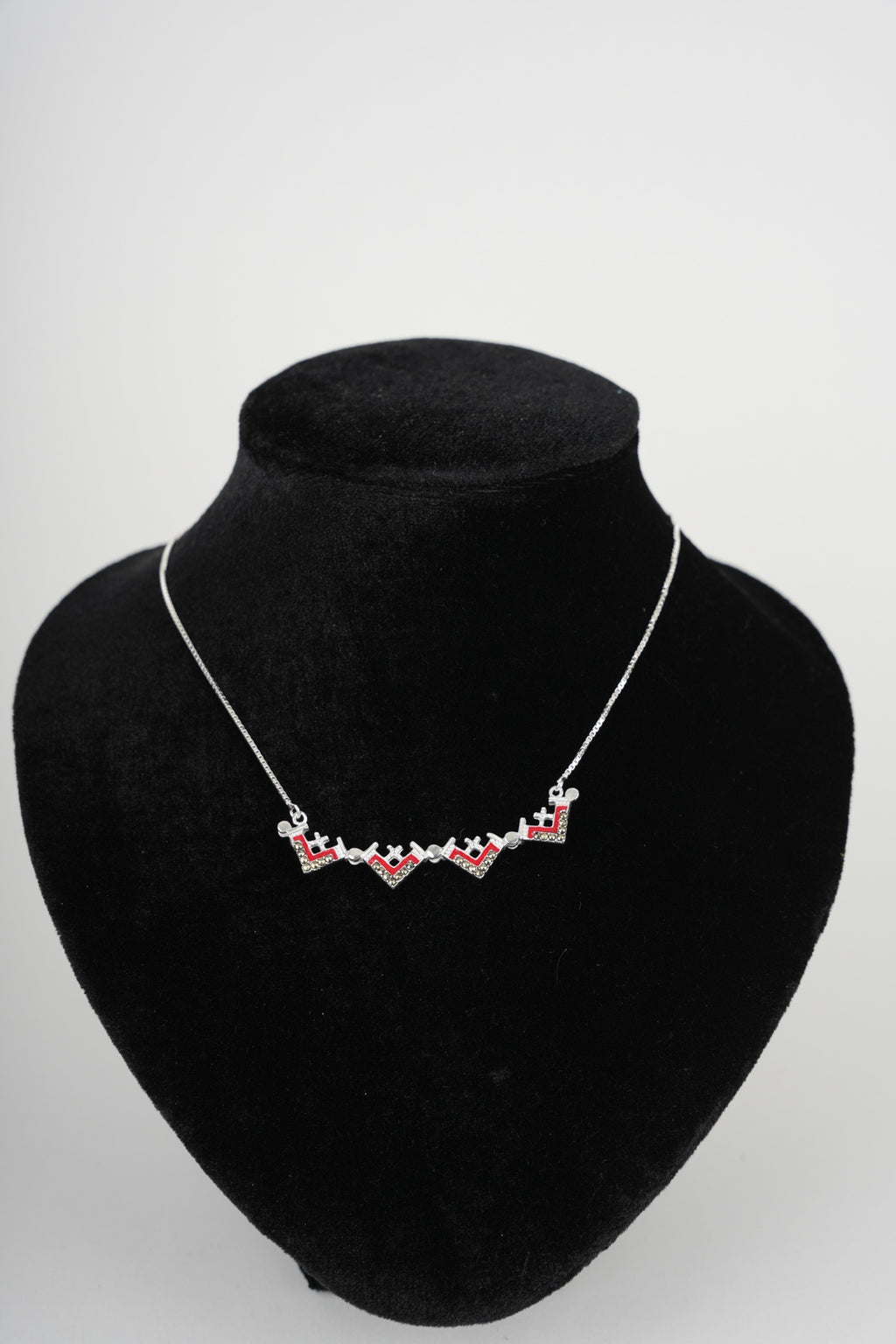 Two-Way Dark Red Magnetic Jerusalem Cross Necklace(L)