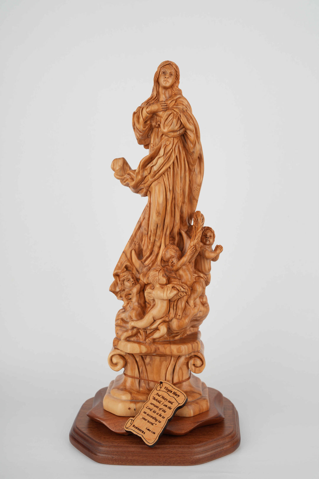 Virgin Mary, Queen of Heaven – Olive Wood Handcrafted in the Holy Land 16.8"