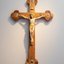 Wooden crucifix with detailed carving