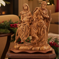 Mary and Joseph's "Journey to Bethlehem" 14.4", Carved Olive Wood Statue