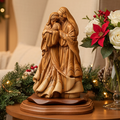 Intimate Holy Family (Olive Wood Statue), 10.6"