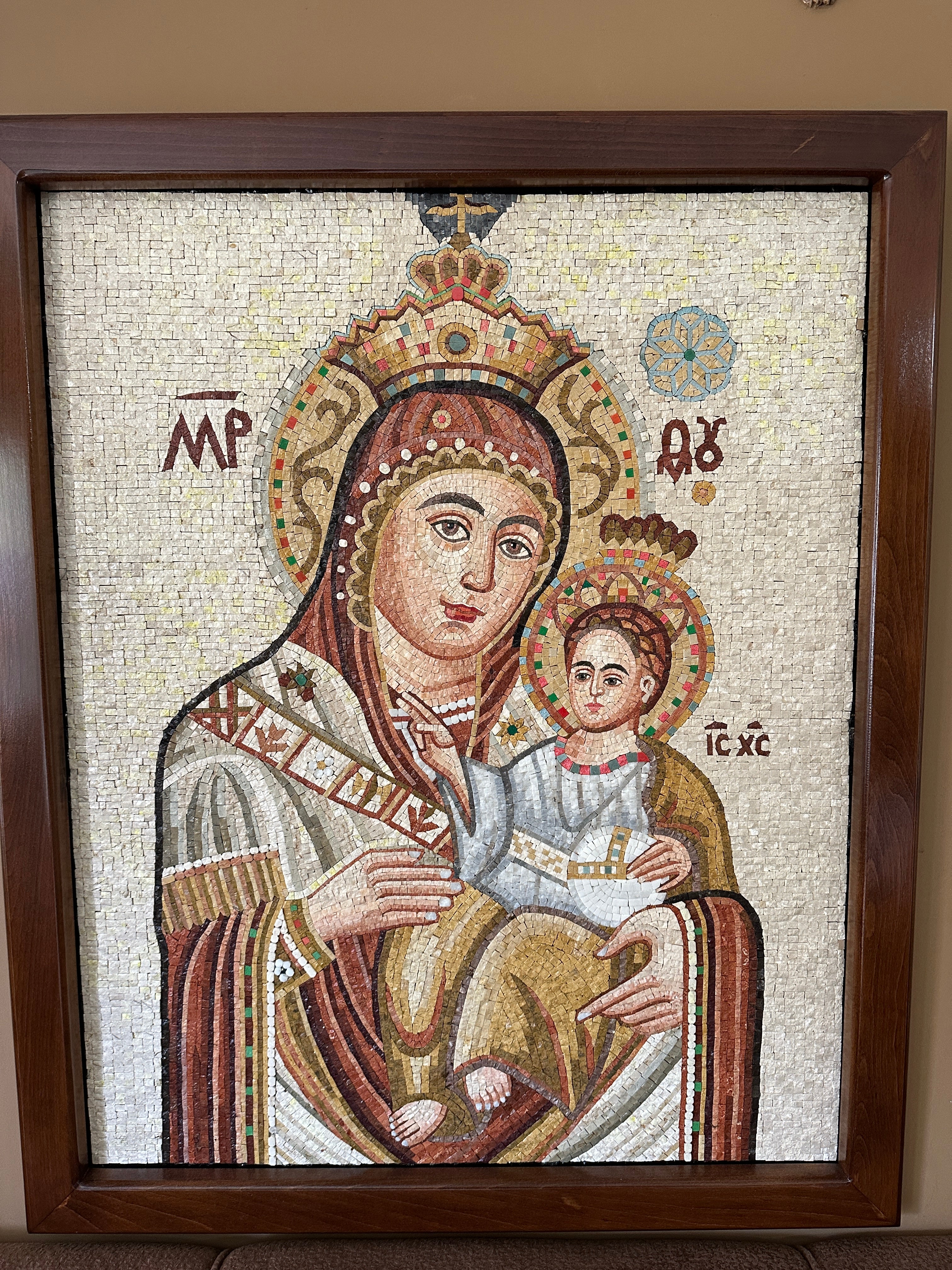 Virgin Mary of Bethlehem, The Mother of God– Mosaic Icon (Hodegetria Style)