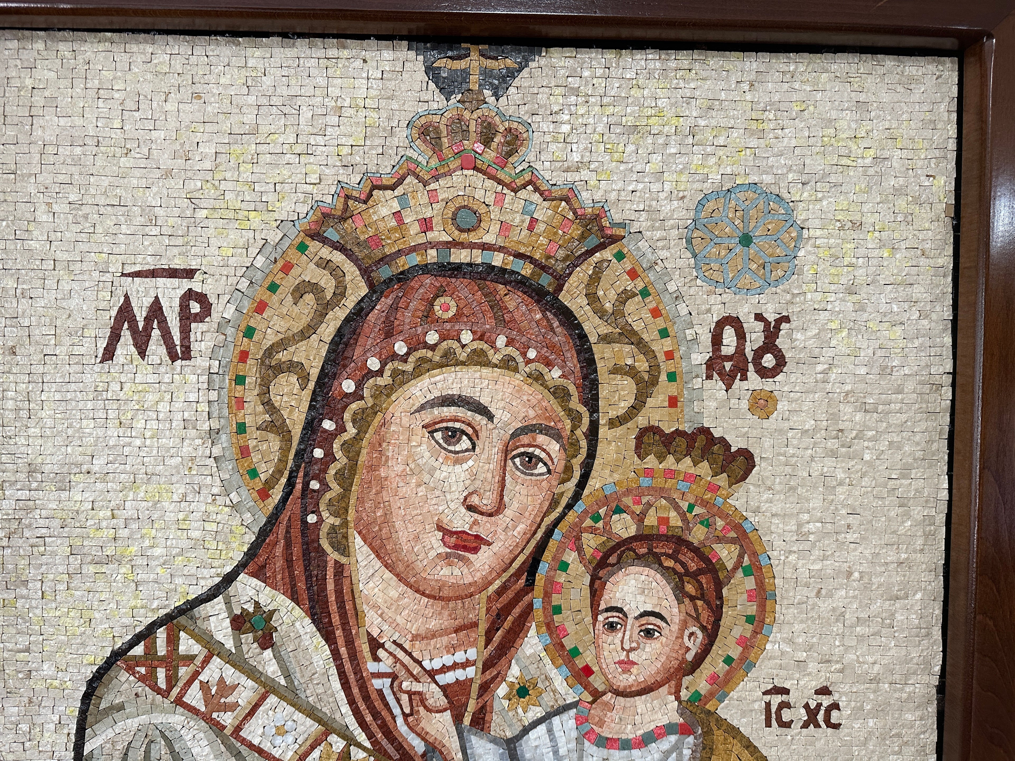 Virgin Mary of Bethlehem, The Mother of God– Mosaic Icon (Hodegetria Style)