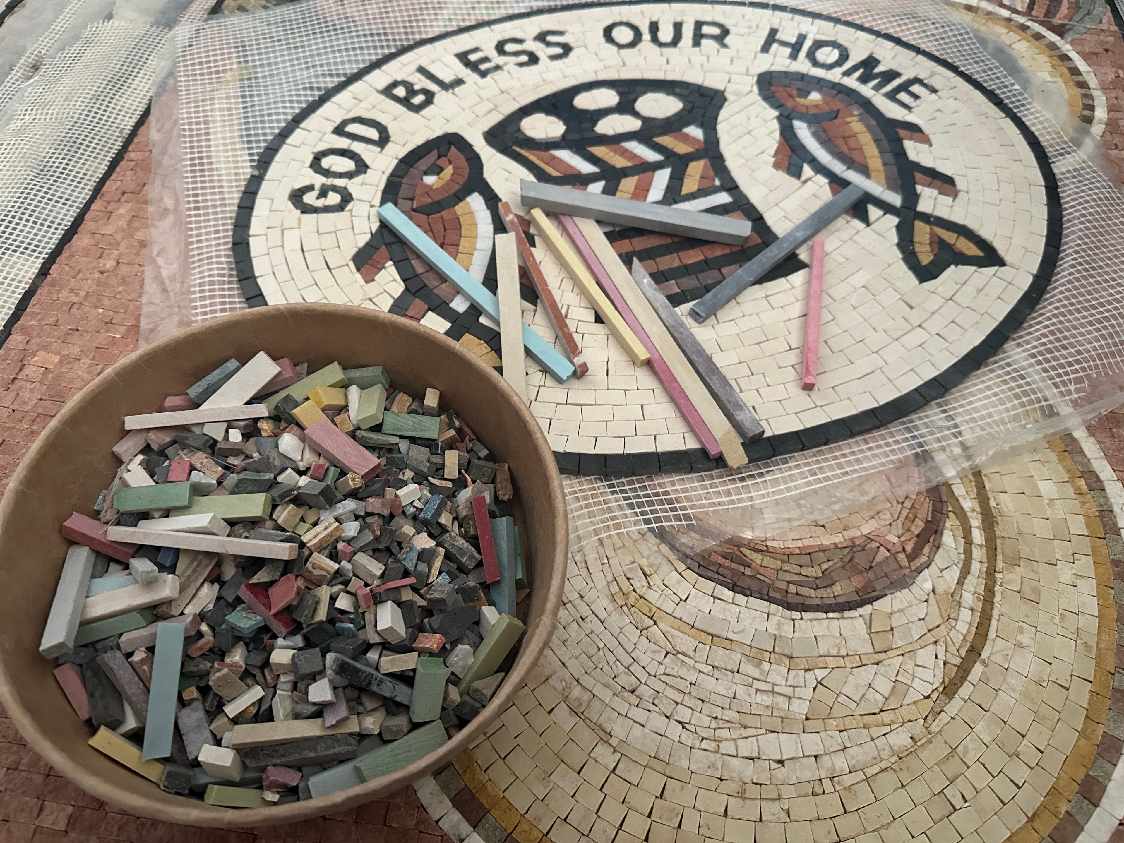 Saint Francis of Assisi Mosaic Master piece Hand Made in The Holy land