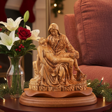 Talla de la Piedad, Estatua de Talla de Madera de Olivo de Belén, 8.1"