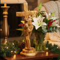 Jesus on Cross, Abstract 13" Carving, Made in Bethlehem from Holy Land Olive Wood