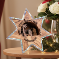 Nativity Scene, Star Shaped with Mother of Pearl, 9.6" with "God Bless Our Home"