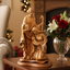 Holy Family Holding Lamp Statue, 16.1" Masterpiece Olive Wood Statue from the Holy LandMasterpiece Olive Wood Carved Sculpture from the Holy Land