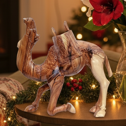 Camel with Harness, 10.9" Olive Wood from Bethlehem