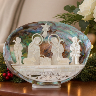 Colorful Abalone Shell Nativity Scene (Large)