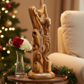 Jesus Christ "Crucified on Cross" Carving, 10" Olive Wood Abstract