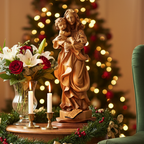 Virgin Mary with Baby Jesus Christ Statue 28" Olive Wood Grown in Holy Land