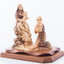 Queen of the Franciscan Order with Saint Francis Kneeling in Front of Baby Jesus, 10.2" Tall Carving , Olive Wood Statue from Holy Land
