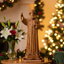 St. Charbel Olive Wood Hand Carved Statue 20.5"