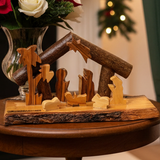 Rustic Nativity Scene Handmade with Olive Wood Sticks, 5.7" from Bethlehem