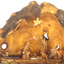 Nativity Scene Sculpted from Natural Olive Wood with Bark 16"