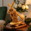 Jesus Christ "Holding Cross" Wooden Sculpture 13"