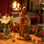 Holy Child, Virgin Mary and Saint Joseph, 8.1" Carved Olive Wood