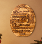 Religious wall art hand made in Bethlehem, front view of the olive wood masterpiece